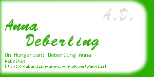 anna deberling business card